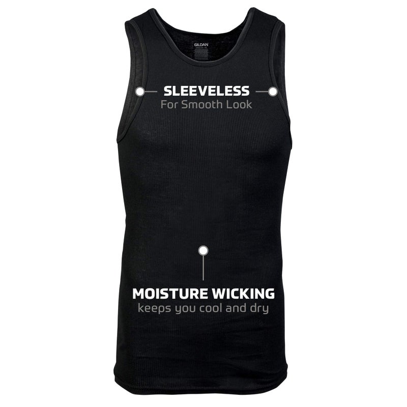 Gildan Men's A-Shirt Tanks, Multipack, Style G1104, Black (6 Pack), Small - Image 2